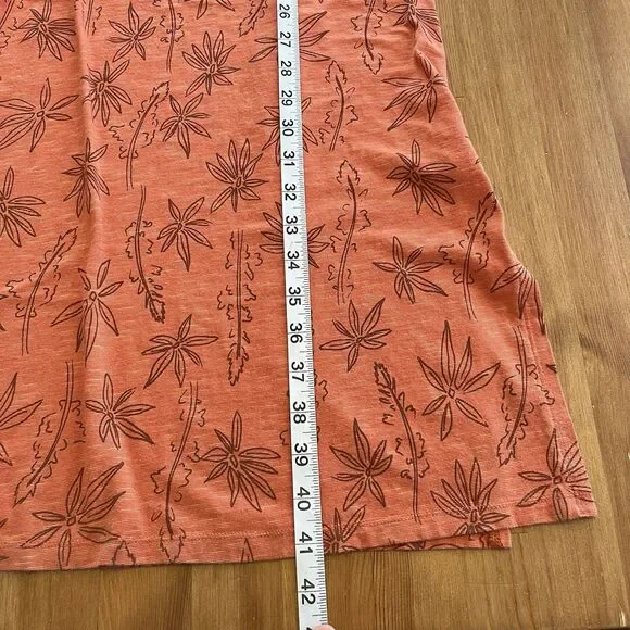 Toad & Co Midi Dress Size XS Samba Paseo Tencel Organic Cotton Burnt Orange Palm - Picture 15 of 16
